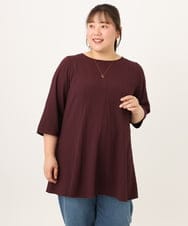 OLEKD12099 eur3(エウルキューブ) 【WEB先行販売】【大きいサイズ】ドライタッチAラインチュニック ワイン
