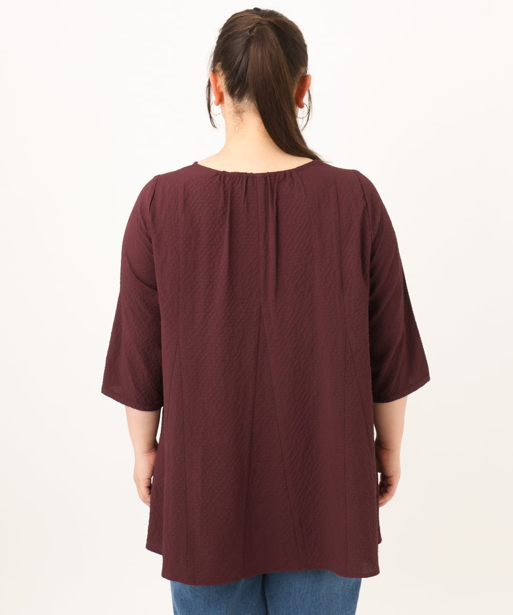 OLEKD12099 eur3(エウルキューブ) 【WEB先行販売】【大きいサイズ】ドライタッチAラインチュニック ワイン
