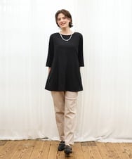 OLEKD12099 eur3(エウルキューブ) 【WEB先行販売】【大きいサイズ】ドライタッチAラインチュニック ブラック