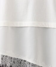 OLEKD13079 eur3(エウルキューブ) 【WEB先行販売】【大きいサイズ】レイヤード風裾レースチュニック ホワイト