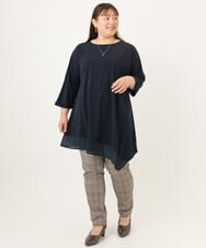 OLEKD16099 eur3(エウルキューブ) 【WEB先行販売】【大きいサイズ】イレヘムシア―トップス ネイビー