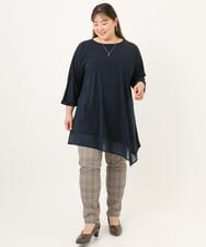 OLEKD16099 eur3(エウルキューブ) 【WEB先行販売】【大きいサイズ】イレヘムシア―トップス ネイビー