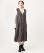 OLEKV25099 eur3(エウルキューブ) 【大きいサイズ/2WAY】フロントジップジャンパースカート ダークグレー(93)