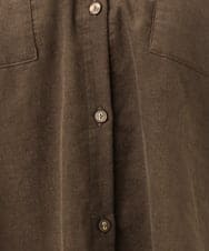 OLELA07129 eur3(エウルキューブ) 【大きいサイズ】コーデュロイフーディーシャツチュニック ダークブラウン(87)