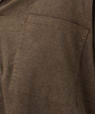 OLELA07129 eur3(エウルキューブ) 【大きいサイズ】コーデュロイフーディーシャツチュニック ダークブラウン(87)
