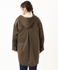 OLELA07129 eur3(エウルキューブ) 【大きいサイズ】コーデュロイフーディーシャツチュニック ダークブラウン(87)