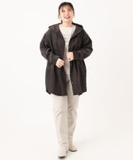 OLELA07129 eur3(エウルキューブ) 【大きいサイズ】コーデュロイフーディーシャツチュニック ダークグレー(93)