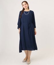 OLELA08179 eur3(エウルキューブ) 【WEB先行販売】【大きいサイズ】サイドレースドレス ネイビー(57)