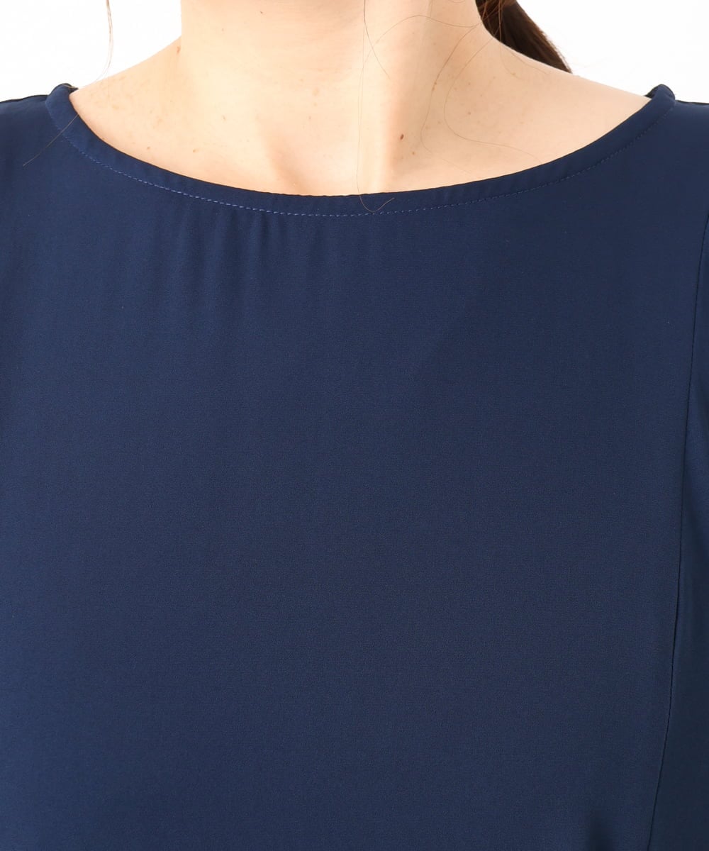 OLELA08179 eur3(エウルキューブ) 【WEB先行販売】【大きいサイズ】サイドレースドレス ネイビー(57)