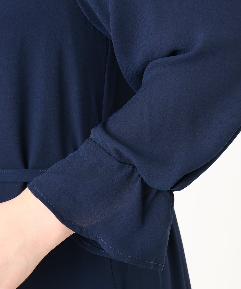 OLELA08179 eur3(エウルキューブ) 【WEB先行販売】【大きいサイズ】サイドレースドレス ネイビー(57)