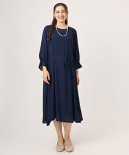 OLELA08179 eur3(エウルキューブ) 【WEB先行販売】【大きいサイズ】サイドレースドレス ネイビー(57)