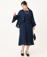 OLELA08179 eur3(エウルキューブ) 【WEB先行販売】【大きいサイズ】サイドレースドレス ネイビー(57)