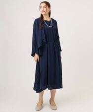 OLELA08179 eur3(エウルキューブ) 【WEB先行販売】【大きいサイズ】サイドレースドレス ネイビー(57)