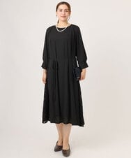 OLELA08179 eur3(エウルキューブ) 【WEB先行販売】【大きいサイズ】サイドレースドレス ブラック(94)