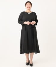 OLELA08179 eur3(エウルキューブ) 【WEB先行販売】【大きいサイズ】サイドレースドレス ブラック(94)