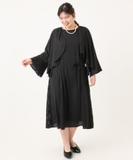 OLELA08179 eur3(エウルキューブ) 【WEB先行販売】【大きいサイズ】サイドレースドレス ブラック(94)