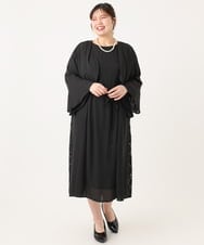 OLELA08179 eur3(エウルキューブ) 【WEB先行販売】【大きいサイズ】サイドレースドレス ブラック(94)