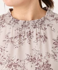 OLELA09139 eur3(エウルキューブ) 【WEB先行販売】【大きいサイズ】プリント花柄ワンピース ライトグレー(91)