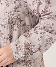 OLELA09139 eur3(エウルキューブ) 【WEB先行販売】【大きいサイズ】プリント花柄ワンピース ライトグレー(91)