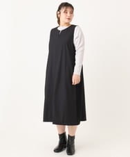 OLELA10139 eur3(エウルキューブ) 【WEB先行販売】【大きいサイズ】サイドリブジャンパースカート ブラック(94)