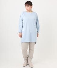 OLELA14069 eur3(エウルキューブ) 【大きいサイズ】コクーンスリーブバックフレアトップス ライトブルー(50)