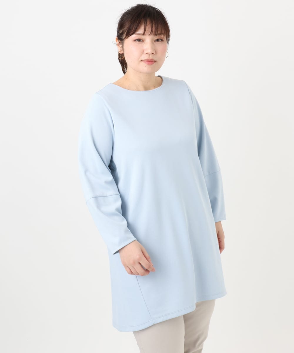 OLELA14069 eur3(エウルキューブ) 【大きいサイズ】コクーンスリーブバックフレアトップス ライトブルー(50)