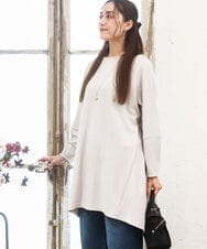 OLELA14069 eur3(エウルキューブ) 【大きいサイズ】コクーンスリーブバックフレアトップス グレージュ(89)