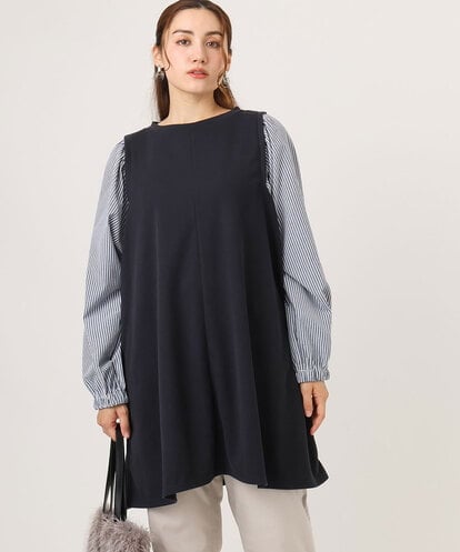 OLELA19079 eur3 【大きいサイズ】異素材チュニック