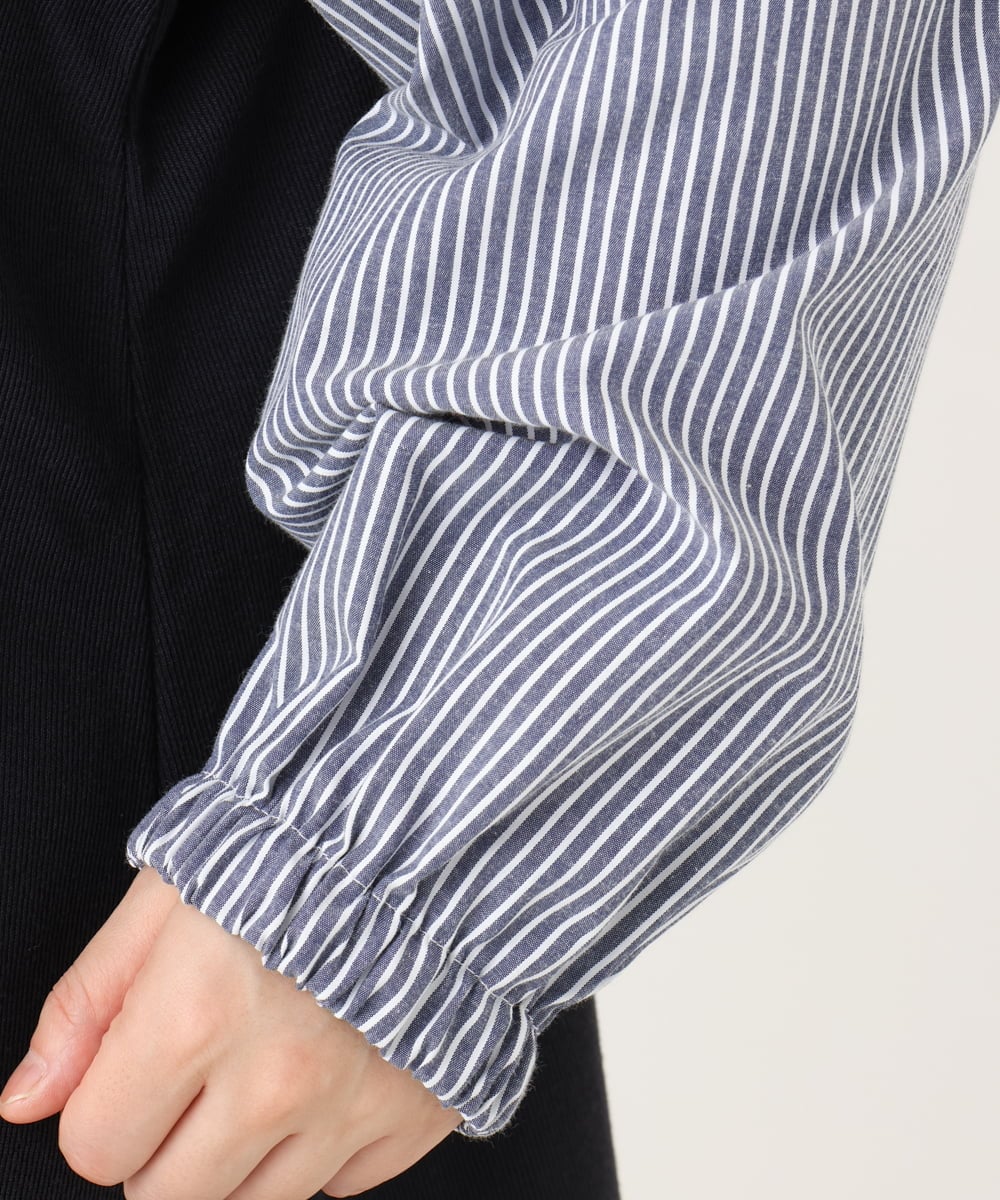 OLELA19079 eur3(エウルキューブ) 【大きいサイズ】異素材チュニック ネイビー(57)