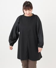 OLELA19079 eur3(エウルキューブ) 【大きいサイズ】異素材チュニック ブラック(94)