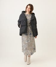 OLELD08129 eur3(エウルキューブ) 【WEB先行販売】【大きいサイズ】ボタニカルフラワープリントワンピース グレー