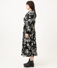 OLELD08129 eur3(エウルキューブ) 【WEB先行販売】【大きいサイズ】ボタニカルフラワープリントワンピース ブラック