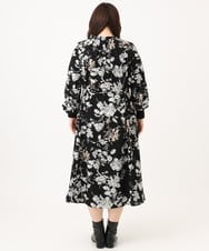 OLELD08129 eur3(エウルキューブ) 【WEB先行販売】【大きいサイズ】ボタニカルフラワープリントワンピース ブラック