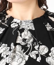 OLELD08129 eur3(エウルキューブ) 【WEB先行販売】【大きいサイズ】ボタニカルフラワープリントワンピース ブラック