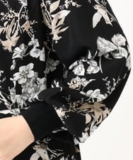OLELD08129 eur3(エウルキューブ) 【WEB先行販売】【大きいサイズ】ボタニカルフラワープリントワンピース ブラック