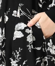 OLELD08129 eur3(エウルキューブ) 【WEB先行販売】【大きいサイズ】ボタニカルフラワープリントワンピース ブラック