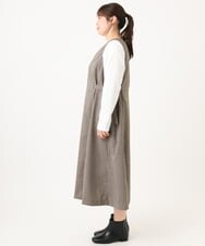 OLELD09139 eur3(エウルキューブ) 【大きいサイズ】チェックジャンパースカート ダークブラウン