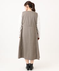 OLELD09139 eur3(エウルキューブ) 【大きいサイズ】チェックジャンパースカート ダークブラウン