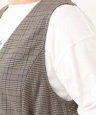 OLELD09139 eur3(エウルキューブ) 【大きいサイズ】チェックジャンパースカート ダークブラウン