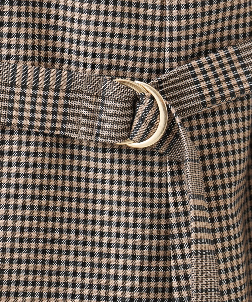 OLELD09139 eur3(エウルキューブ) 【大きいサイズ】チェックジャンパースカート ダークブラウン