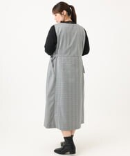 OLELD09139 eur3(エウルキューブ) 【大きいサイズ】チェックジャンパースカート ブラック