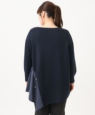 OLELD10099 eur3(エウルキューブ) 【WEB先行販売】【大きいサイズ/UVカット】イレヘムデザインチュニック ネイビー