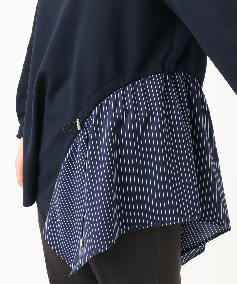 OLELD10099 eur3(エウルキューブ) 【WEB先行販売】【大きいサイズ/UVカット】イレヘムデザインチュニック ネイビー