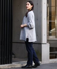 OLELP20090 eur3(エウルキューブ) 【大きいサイズ】深Vネックニットチュニック ライトグレー(91)