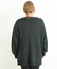 OLELP20090 eur3(エウルキューブ) 【大きいサイズ】深Vネックニットチュニック ブラック(94)(WEB限定カラー)