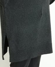 OLELP20090 eur3(エウルキューブ) 【大きいサイズ】深Vネックニットチュニック ブラック(94)(WEB限定カラー)