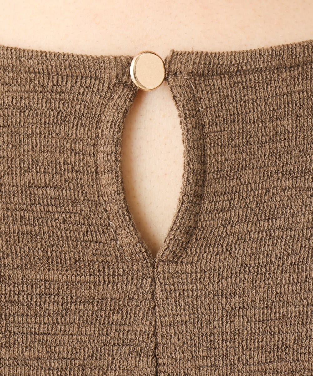 OLELS08079 eur3(エウルキューブ) 【大きいサイズ】Vネックジャージーチュニック モカ(84)