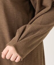 OLELS08079 eur3(エウルキューブ) 【大きいサイズ】Vネックジャージーチュニック モカ(84)