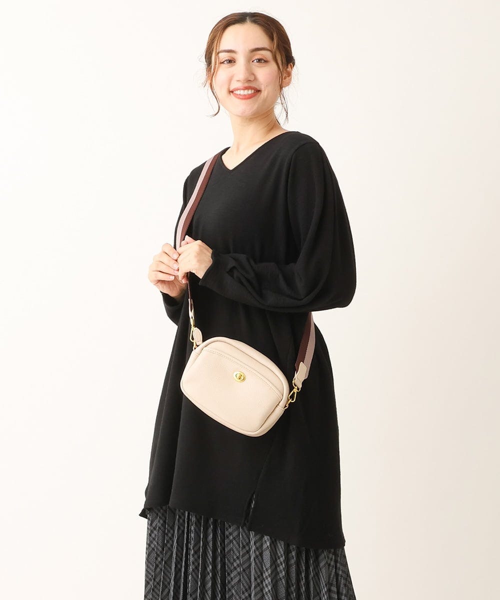 OLELS08079 eur3(エウルキューブ) 【大きいサイズ】Vネックジャージーチュニック ブラック(94)