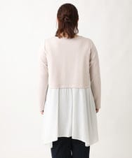 OLELS17099 eur3(エウルキューブ) 【大きいサイズ】レイヤード風イレヘムチュニック ライトグレー(91)